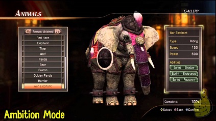 Dynasty Warriors 8 unlocking animals War Elephant