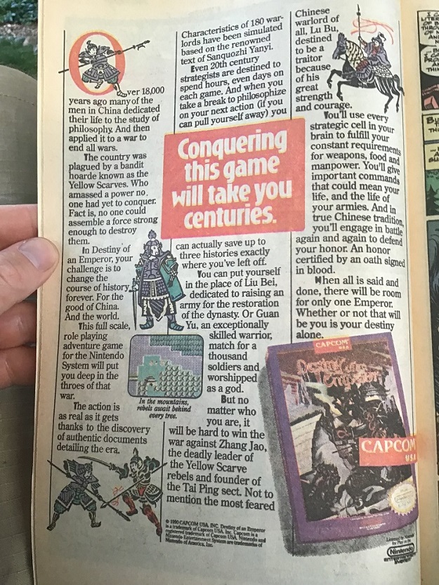 Destiny of an Emperor Comic Book Ad